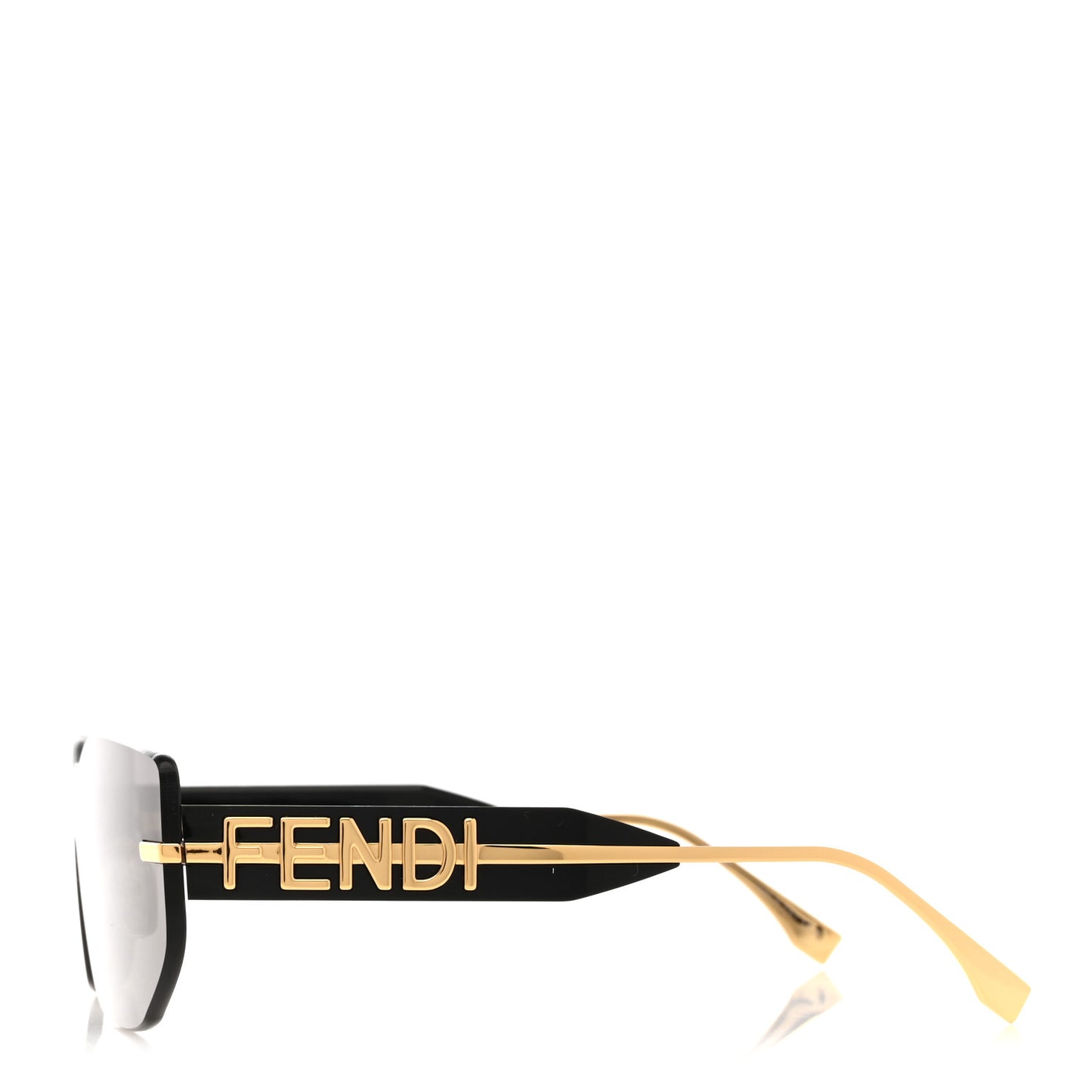 Metal Fendigraphy Shield Sunglasses FE 40066U Black Gold