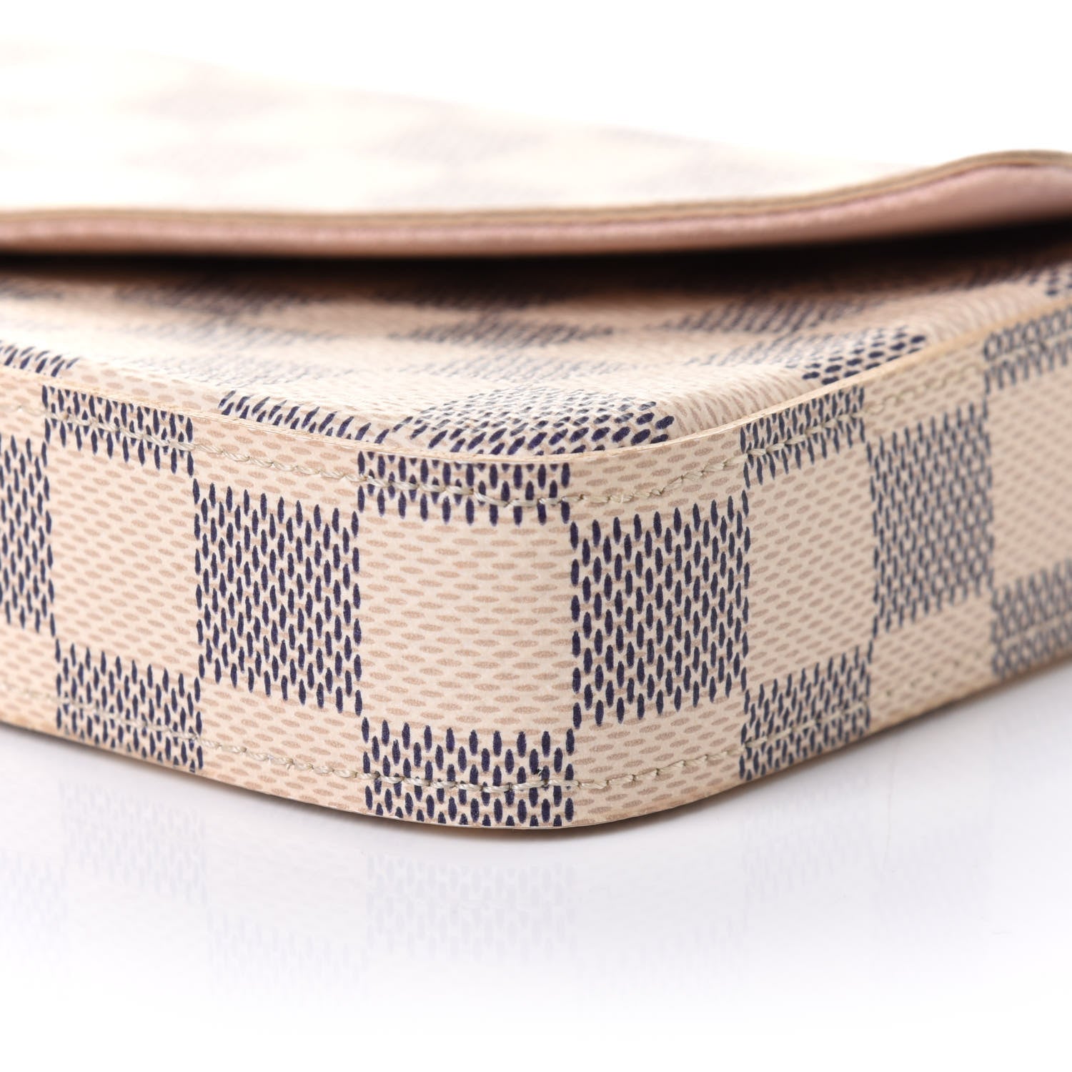 Louis Vuitton Damier Azur Pochette Felicie Chain Wallet Rose Ballerine 10 of 11