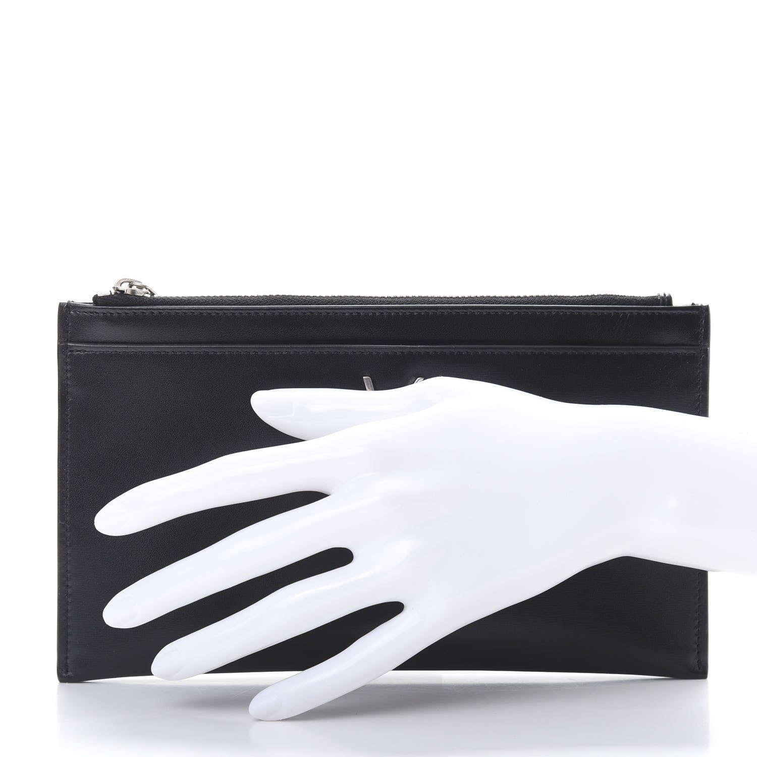 Saint Laurent Smooth Calfskin Monogram Zip Bill Pouch Black 2 of 8