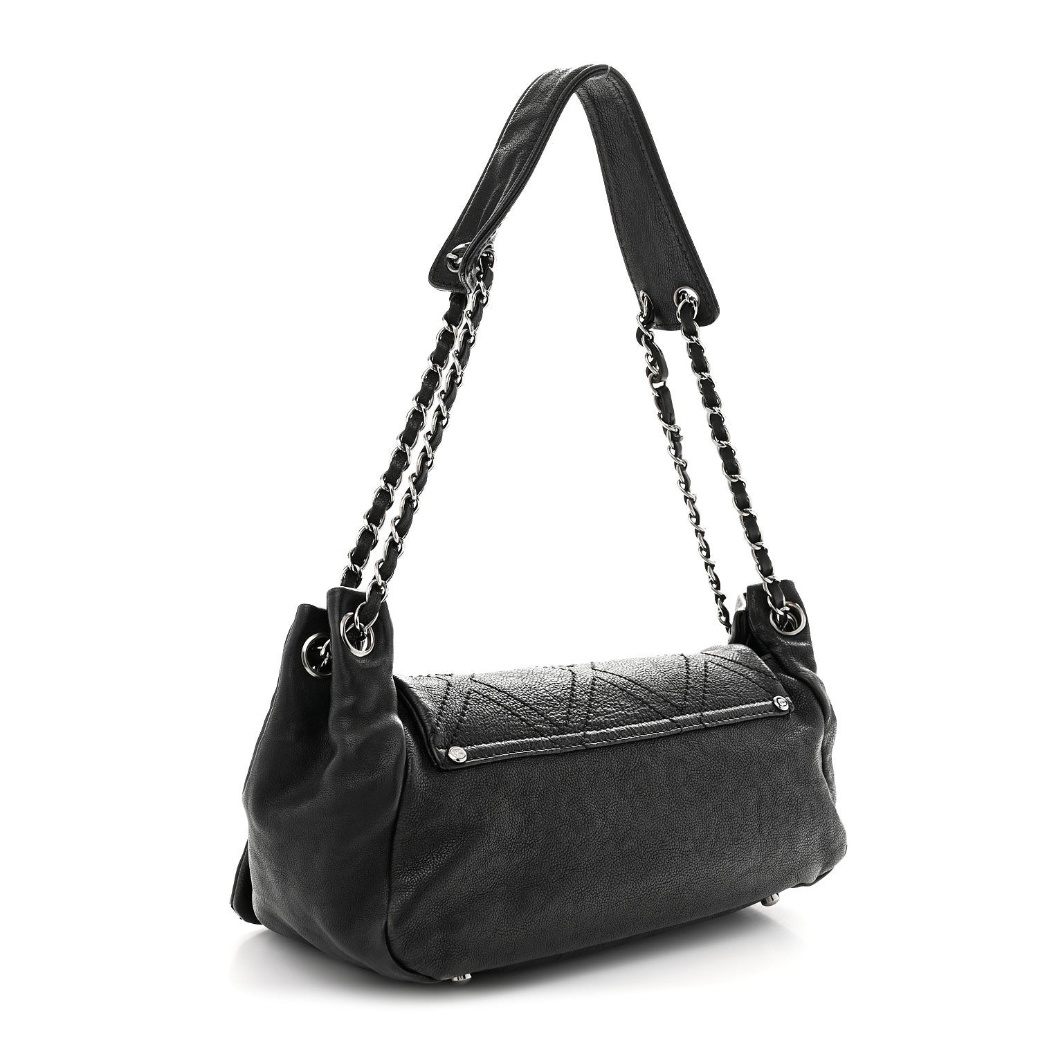 Chanel Calfskin Diamond Stitch Accordion Flap Black 3 of 12