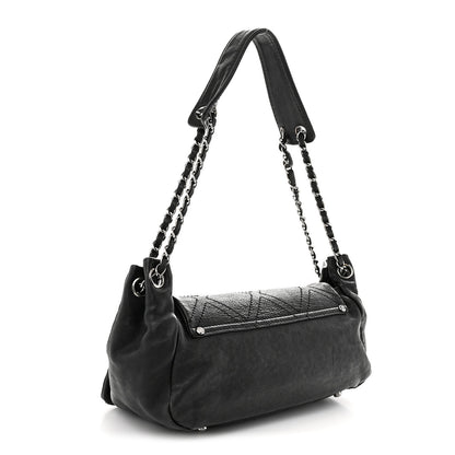 Chanel Calfskin Diamond Stitch Accordion Flap Black 3 of 12