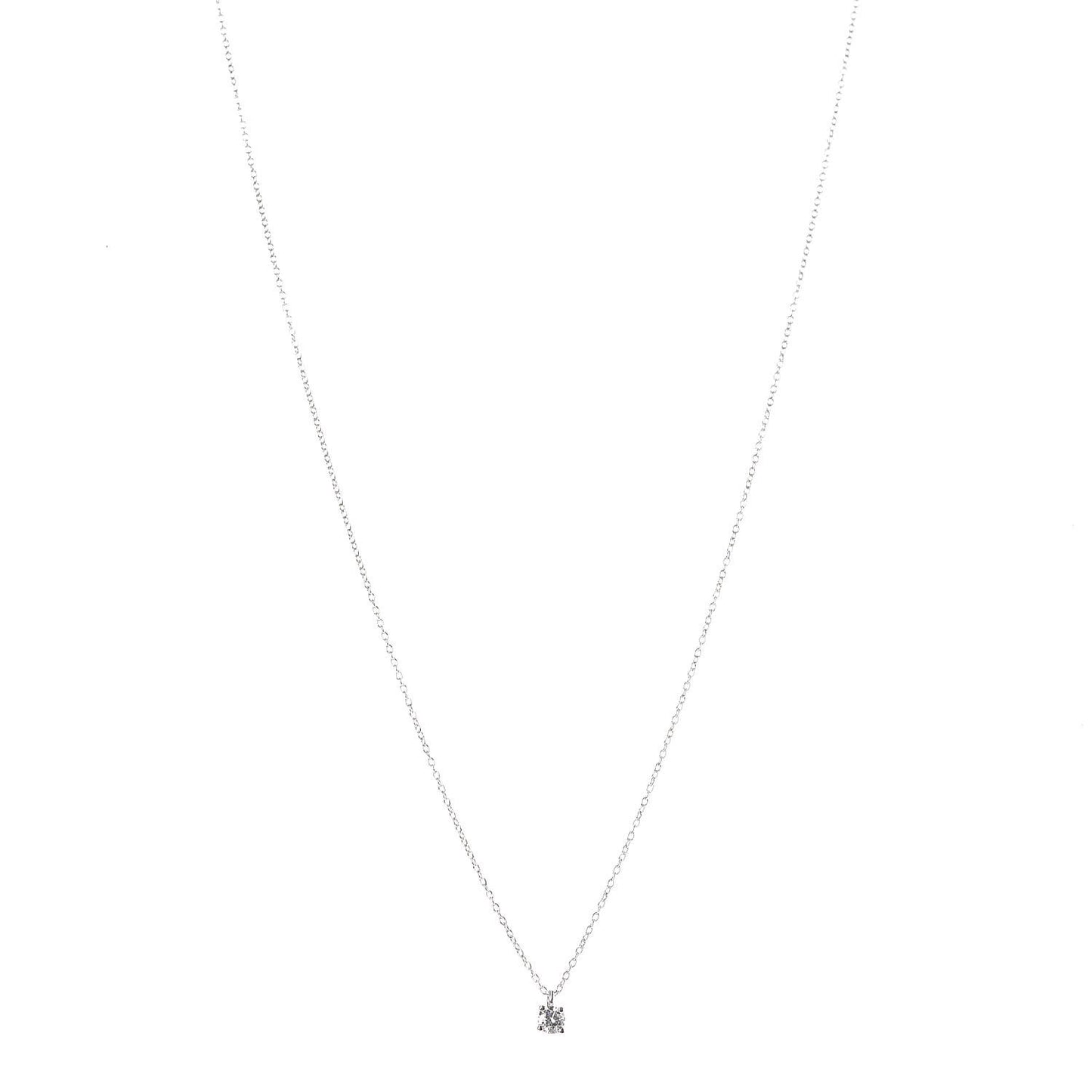 Platinum Diamond .19ct Solitaire Pendant Necklace