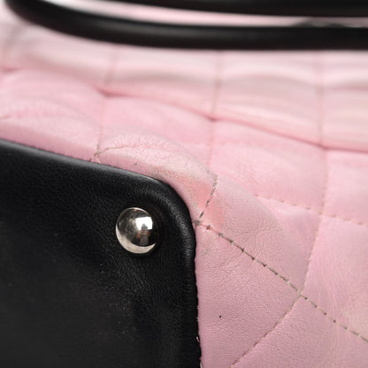 Chanel Calfskin Quilted Medium Cambon Tote Pink Black 10 of 12