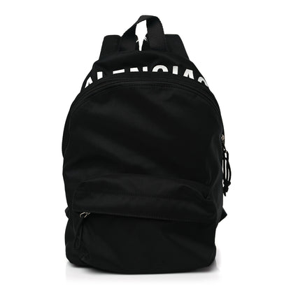 Balenciaga Sport Nylon Logo Embroidered S Wheel Backpack Black 1 of 8