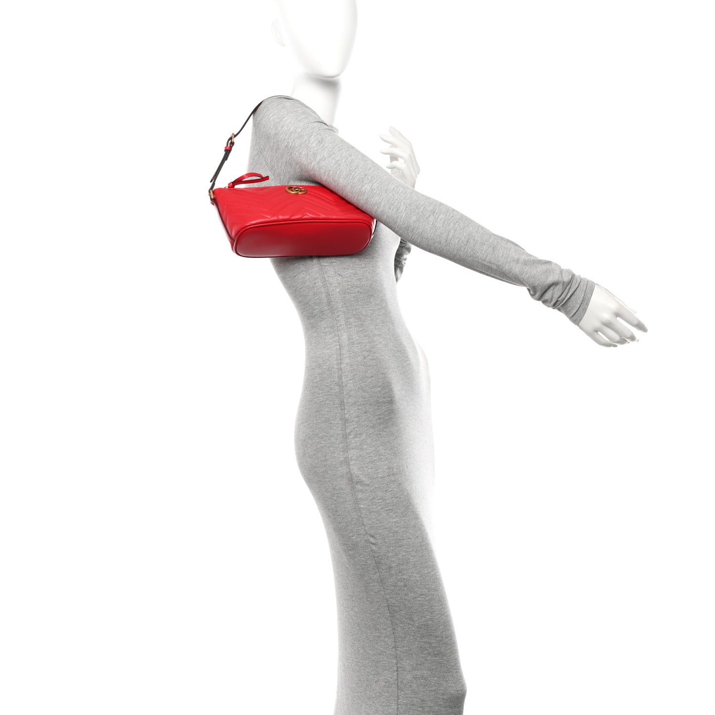 Calfskin Matelasse Chevron GG Marmont Sling Shoulder Bag Rosso