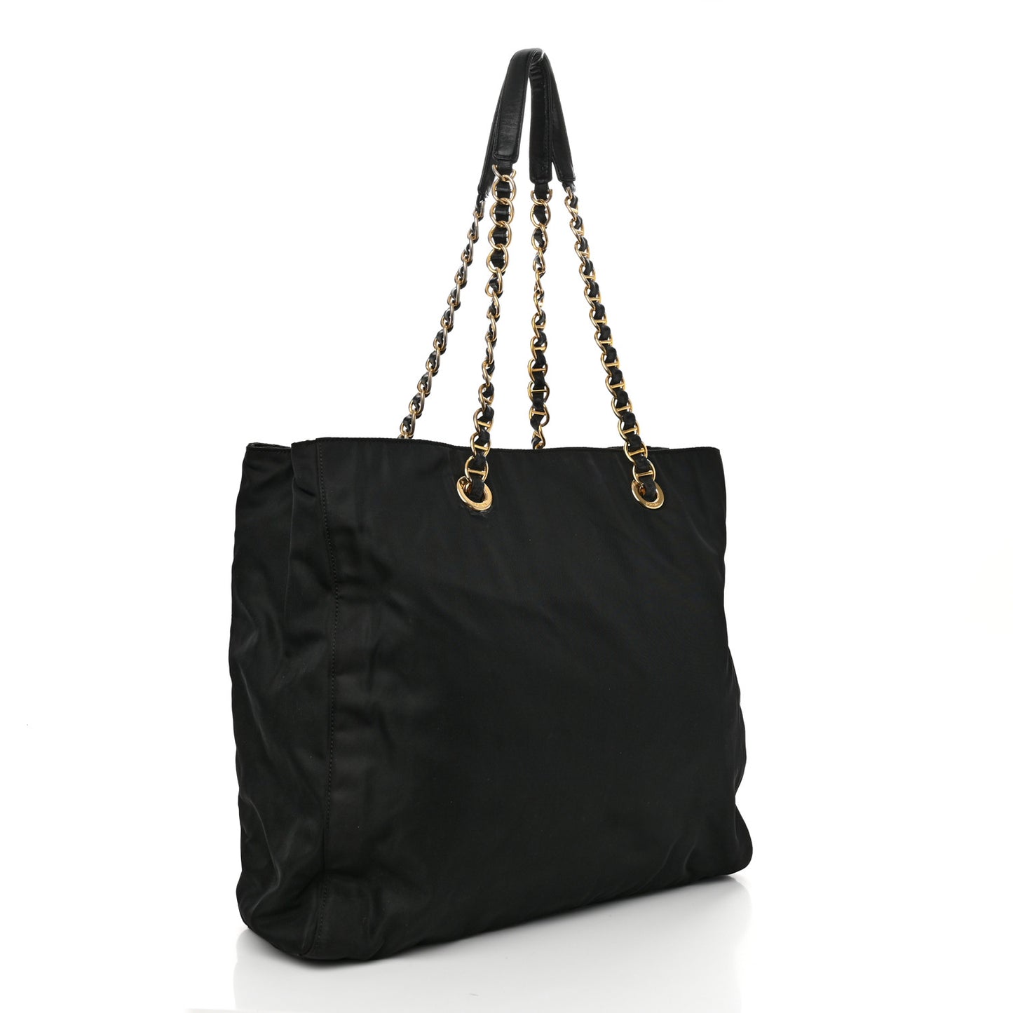 Tessuto Nylon Chain Shoulder Bag Black