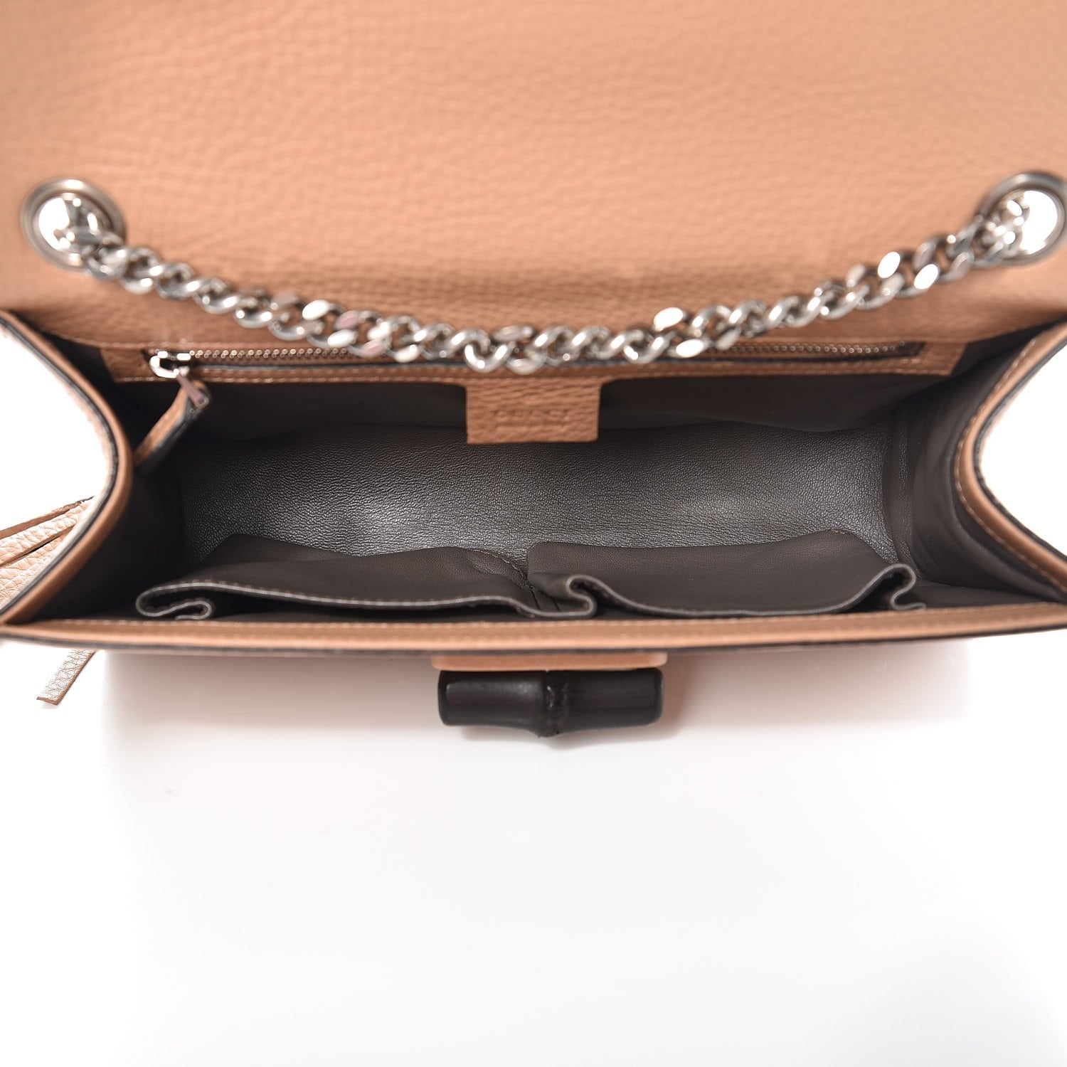 Gucci Calfskin Studded Medium Miss Bamboo Shoulder Bag Camelia 5 of 7