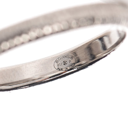 Chanel Ruthenium Crystal CC Logo Ring 6 Black 5 of 6
