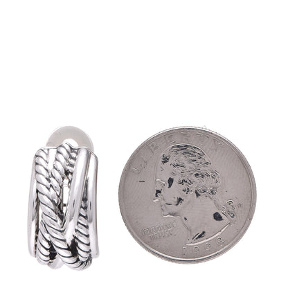 David Yurman Sterling Silver Crossover Shrimp Earrings 2 of 4