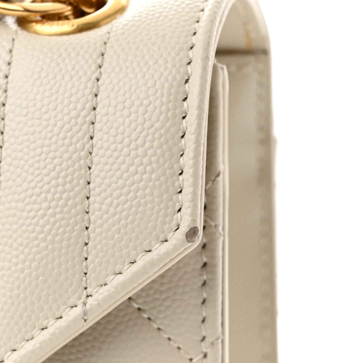 Grain De Poudre Textured Mixed Matelasse Medium Triquilt Monogram Satchel Crema Soft