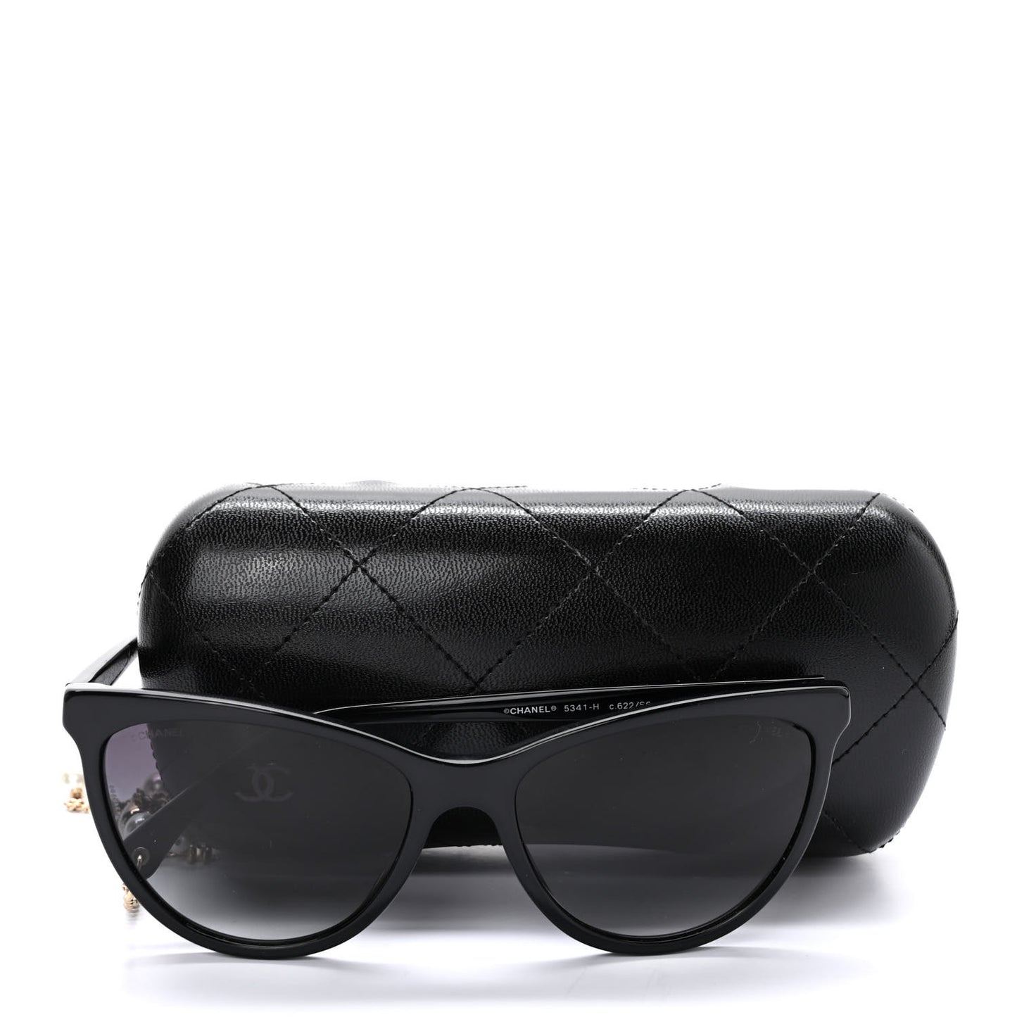 Acetate Fantasy Pearl Cat Eye Sunglasses 5341-H Black