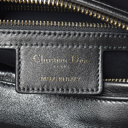 Christian Dior Metallic Calfskin Cannage Medium Lady Dior Gunmetal Grey 6 of 11
