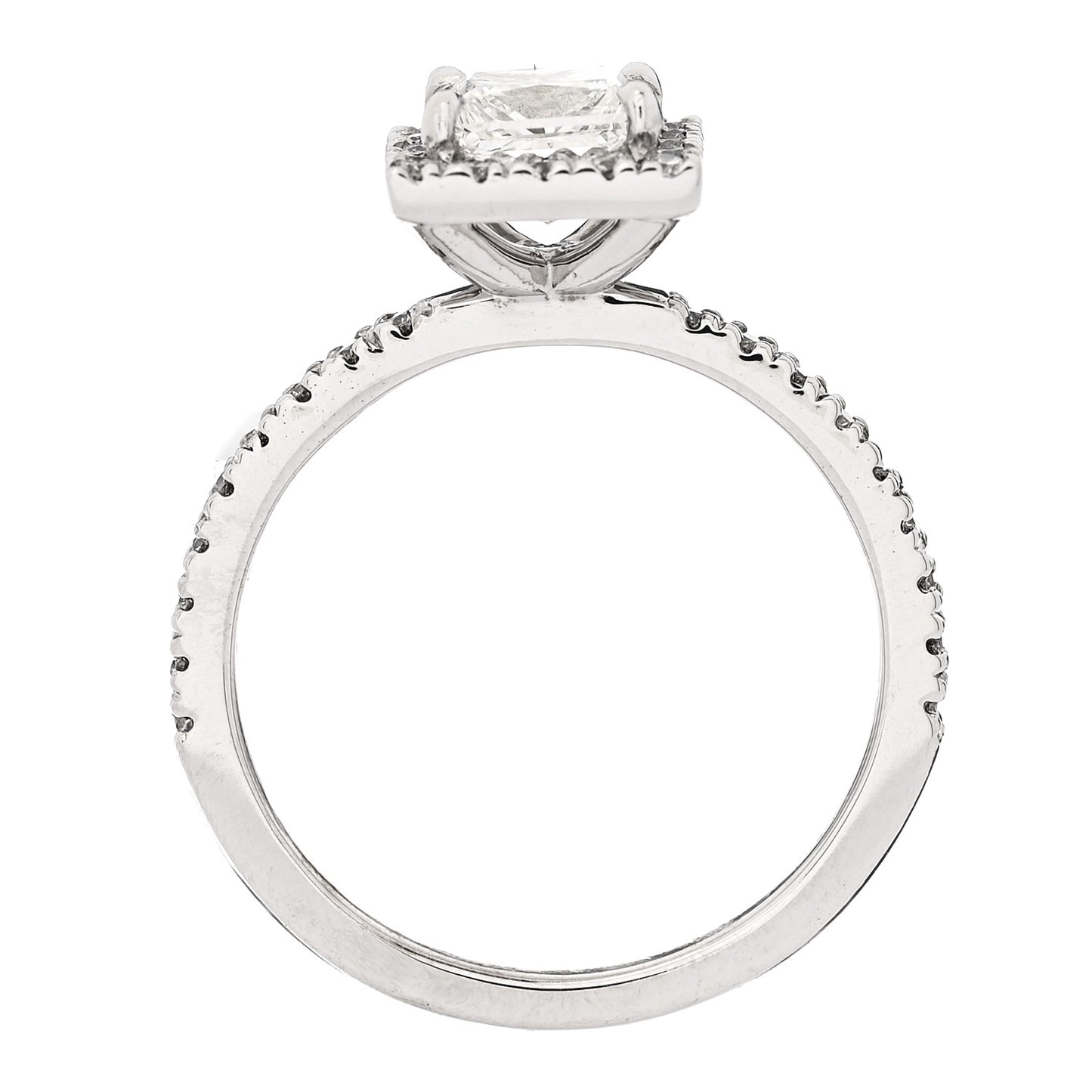 18K White Gold Diamond .96ctw Princess Cut Engagement Ring  52 6