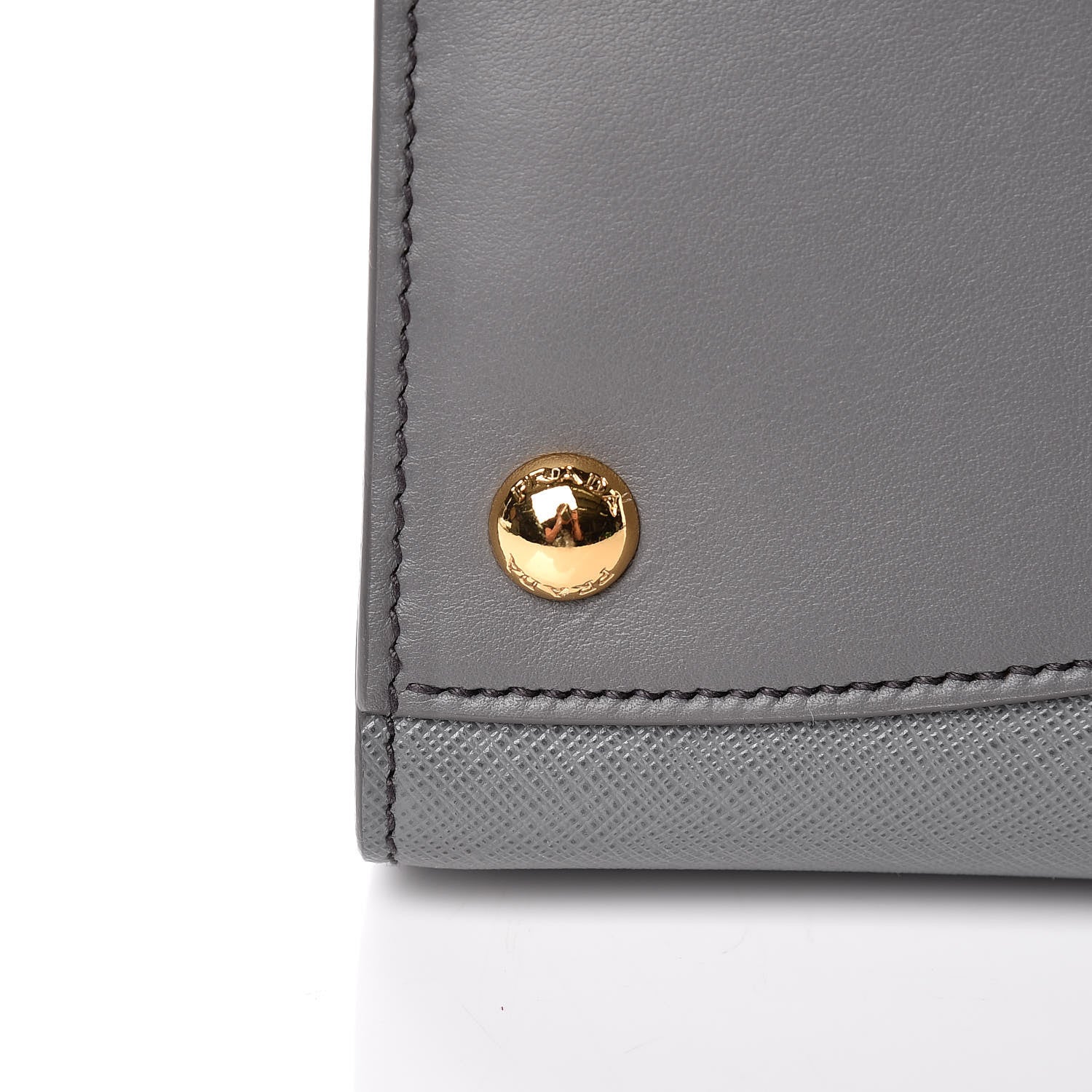Prada Saffiano City Calfskin Small Bibliotheque Top Handle Mercurio Talco 11 of 13
