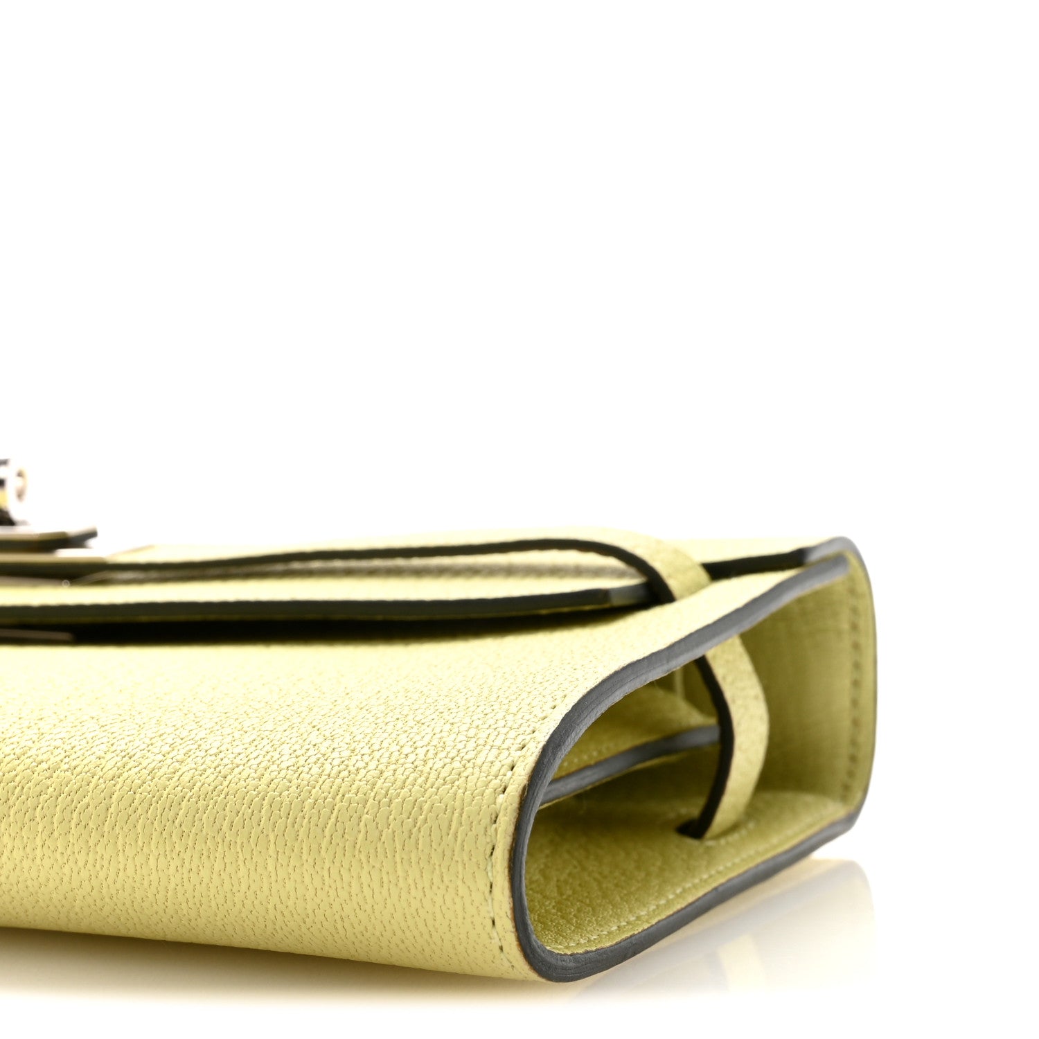 Hermes Chevre Mysore Kelly Wallet To Go Jaune Bourgeon 9 of 10