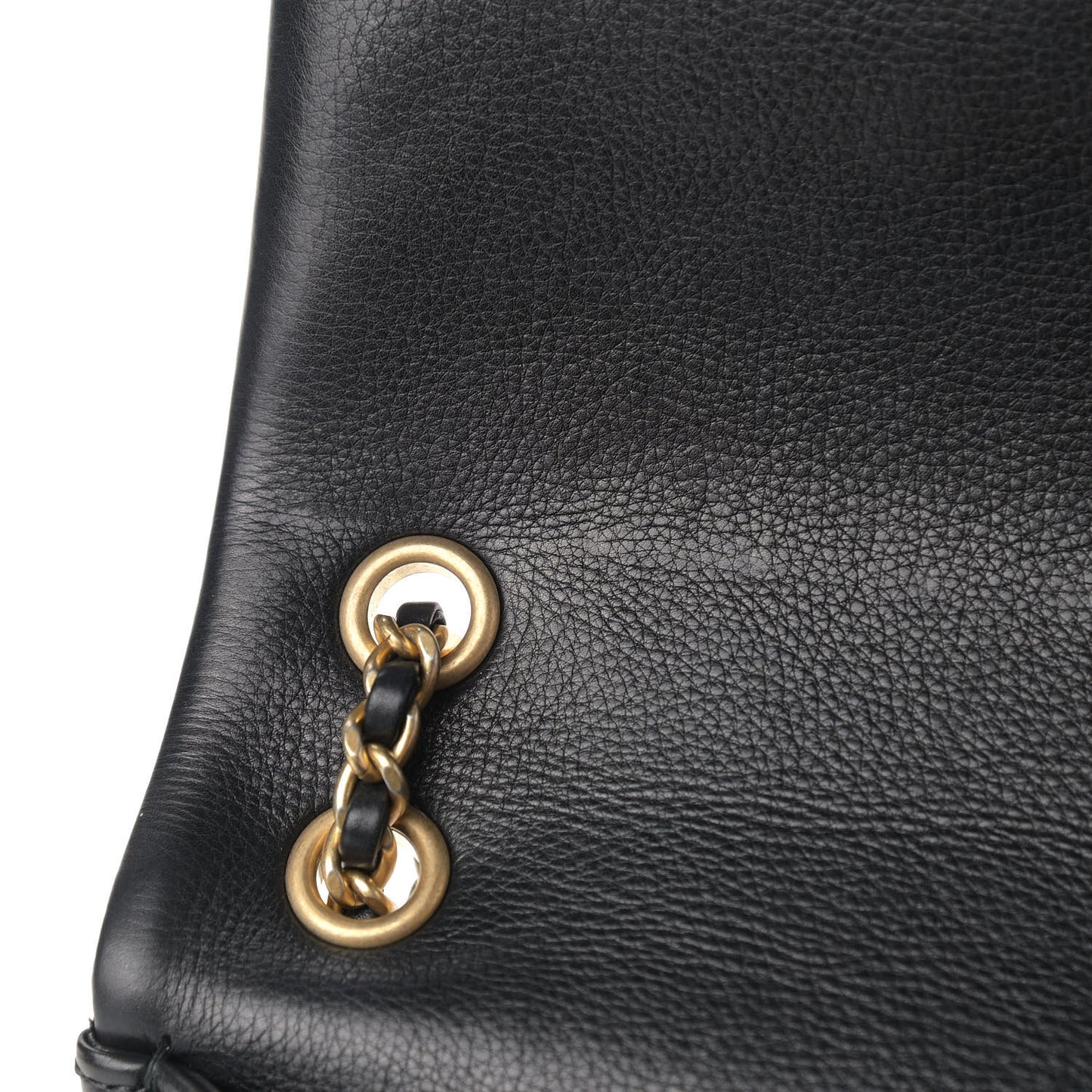 Calfskin Chevron Quilted Mini Rock The Corner Flap Black