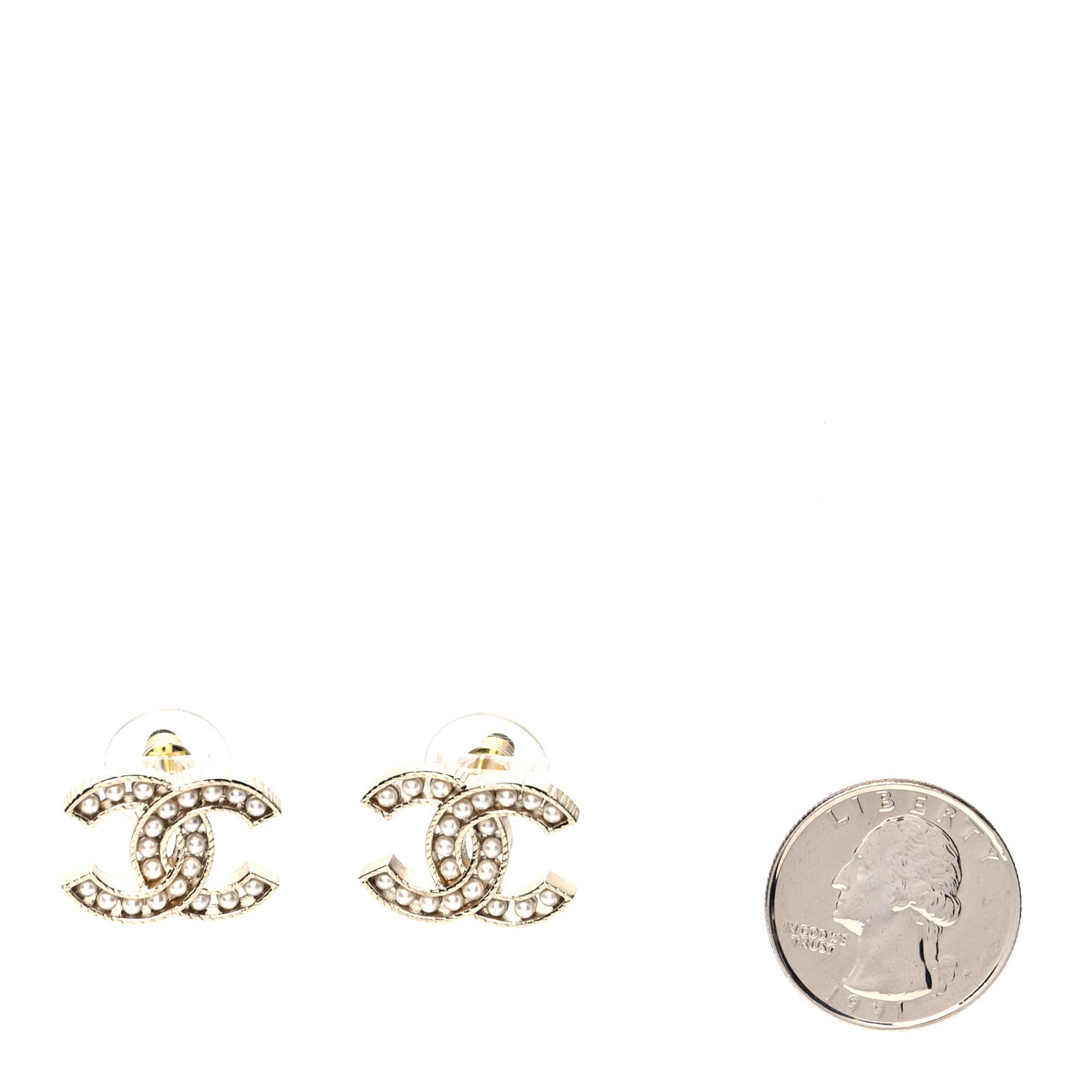 Pearl CC Earrings Gold