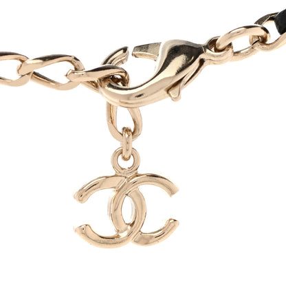 Chanel Metal Lambskin Crystal Sergeant Chanel Choker Necklace Black Gold 5 of 6