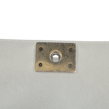 Chanel Metallic Calfskin Quilted Medium Boy Flap Silver 6 of 9