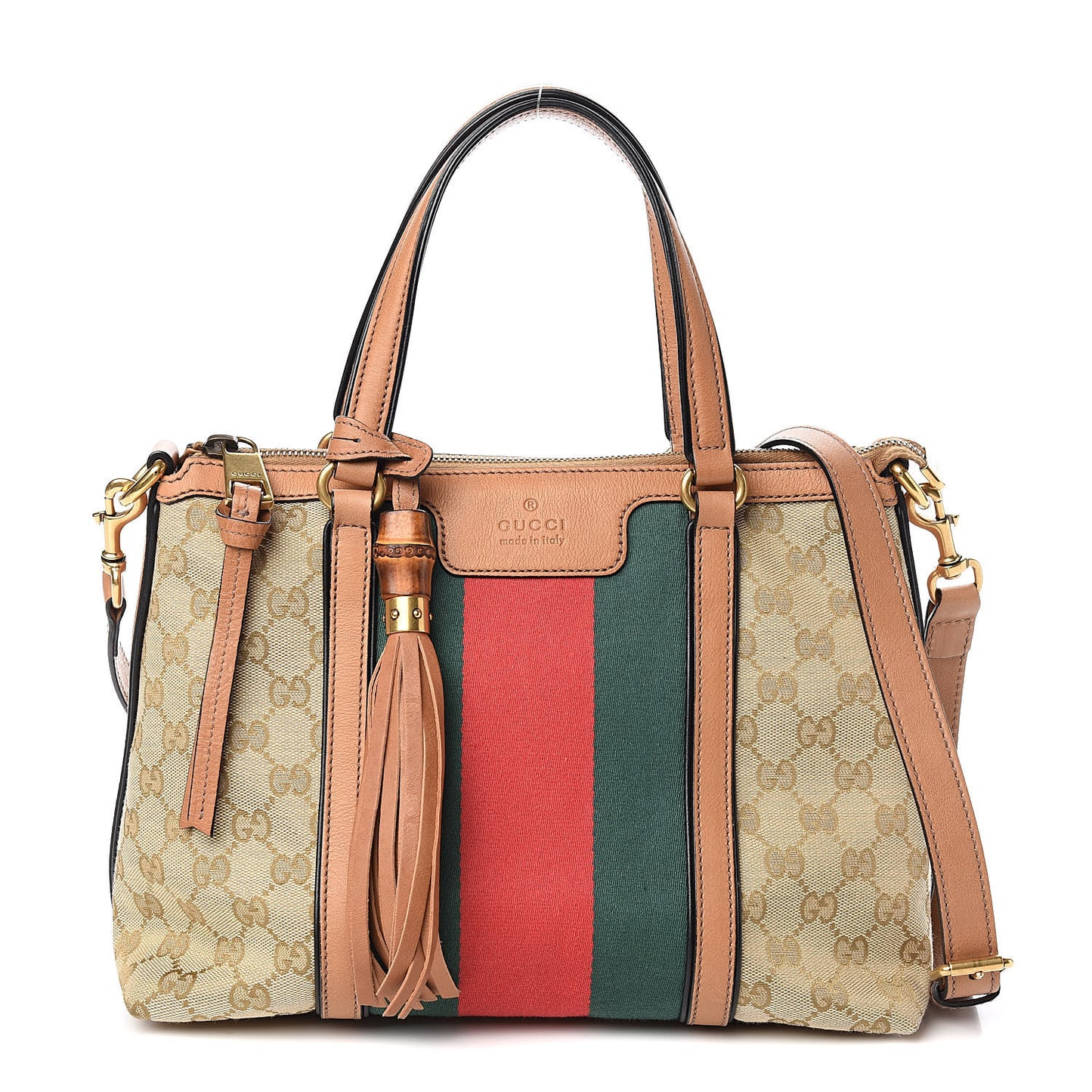 Monogram Web Rania Top Handle Bag Natural