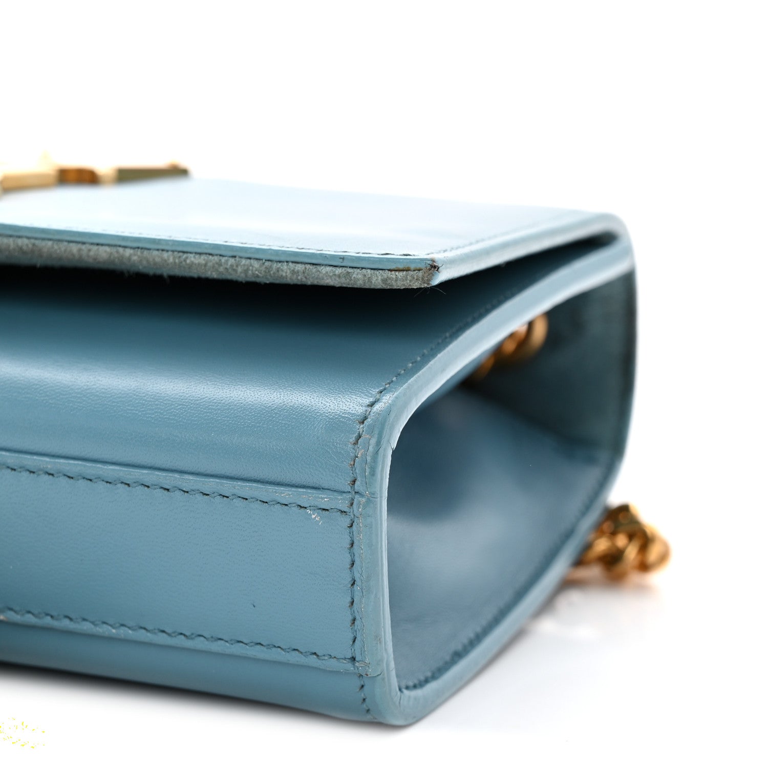 Saint Laurent Smooth Calfskin Small Classic Monogram Kate Tassel Satchel Turquoise 10 of 14