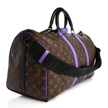 Louis Vuitton Monogram Macassar LV Colormania Keepall Bandouliere 50 Purple 2 of 9