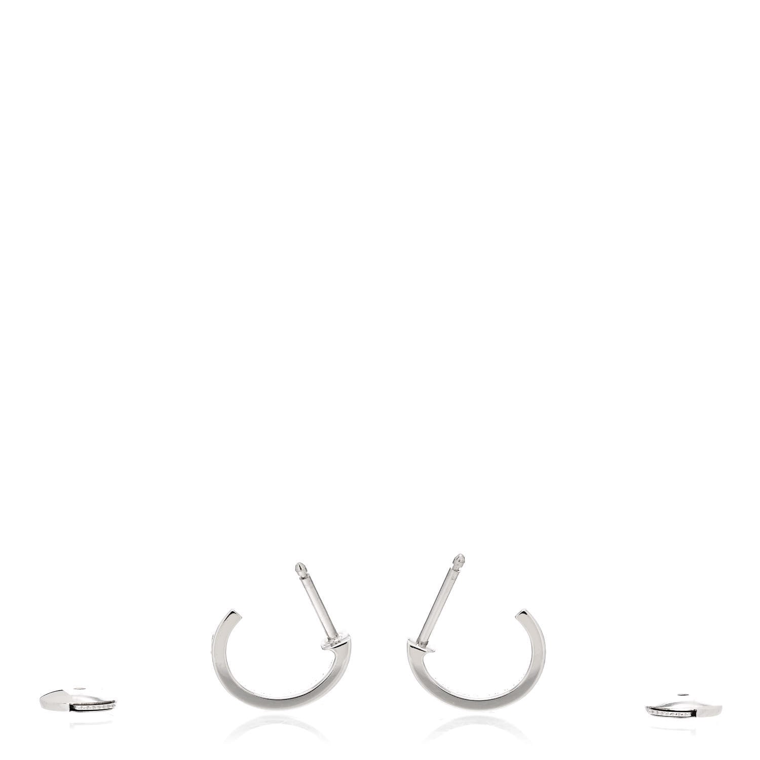Cartier 18K White Gold Small LOVE Hoop Earrings 3 of 6
