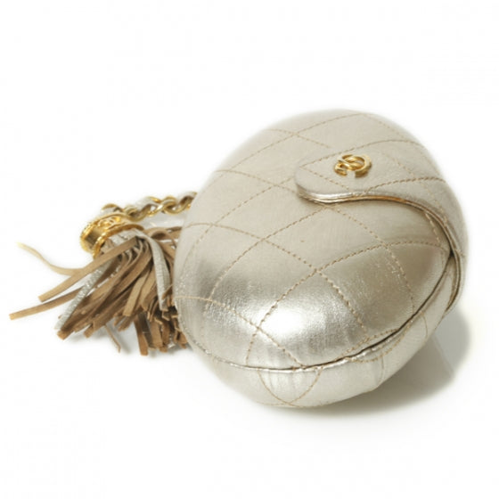 Hard Case Tassel Evening Bag Metallic