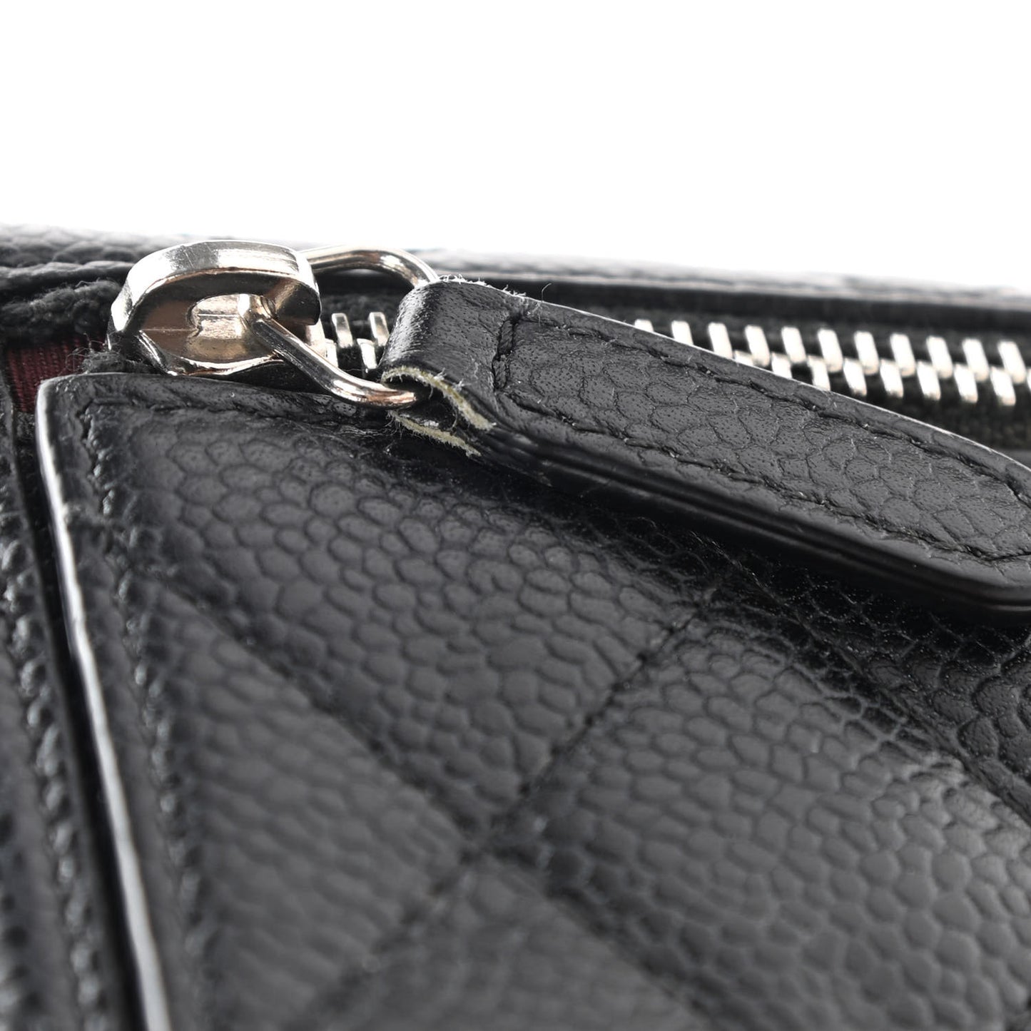 Caviar Quilted Compact Flap Wallet Black