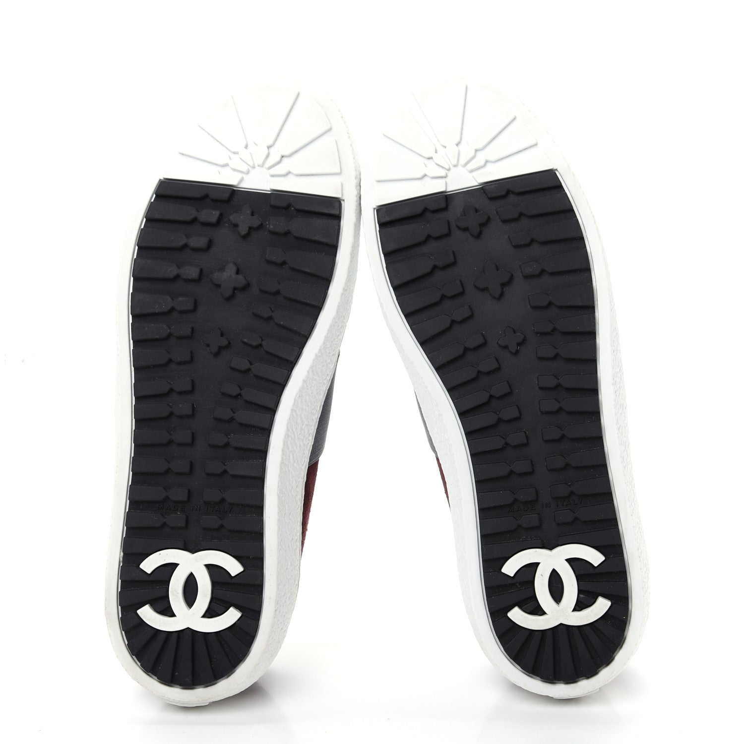 Chanel Suede Calfskin Tweed Sneakers 36 Burgundy Grey Red 6 of 11