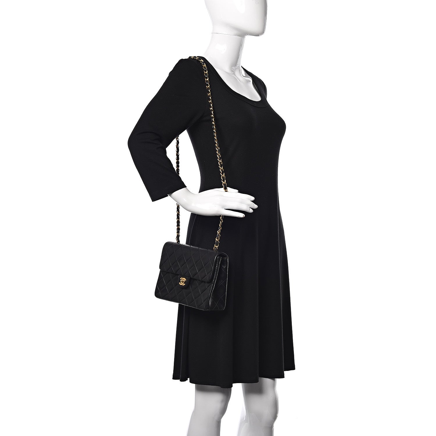 Chanel Lambskin Quilted Mini Square Flap Black 2 of 11