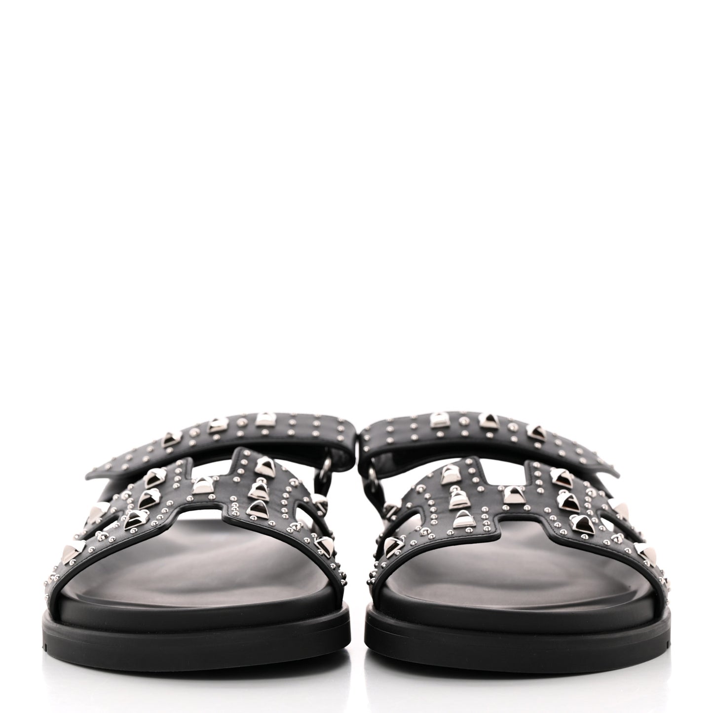 Calfskin Studded Womens Chypre Sandals 39.5 Black