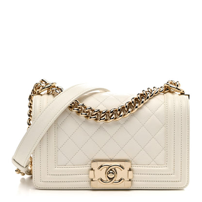 Chanel Caviar Quilted Small Boy Flap White 1 of 10
