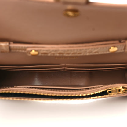 Balenciaga Shiny Calfskin Crocodile Embossed Hourglass Chain Bag Nude Beige 5 of 6