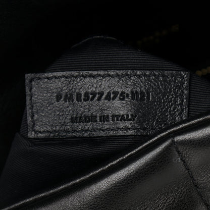 Saint Laurent Lambskin Quilted Medium Loulou Puffer Monogram Chain Satchel Black 8 of 10