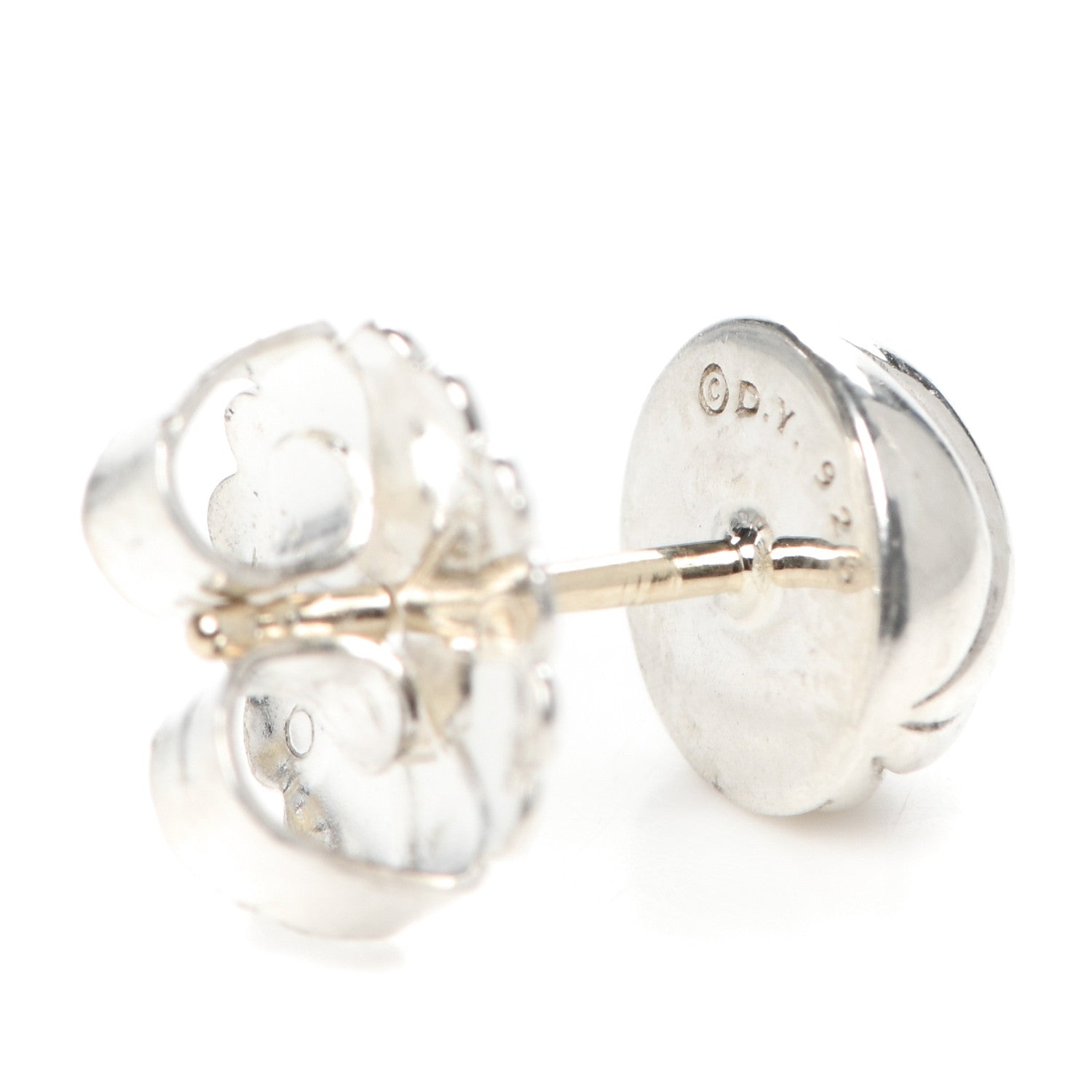David Yurman Sterling Silver 8mm Sculpted Cable Stud Earrings 4 of 4