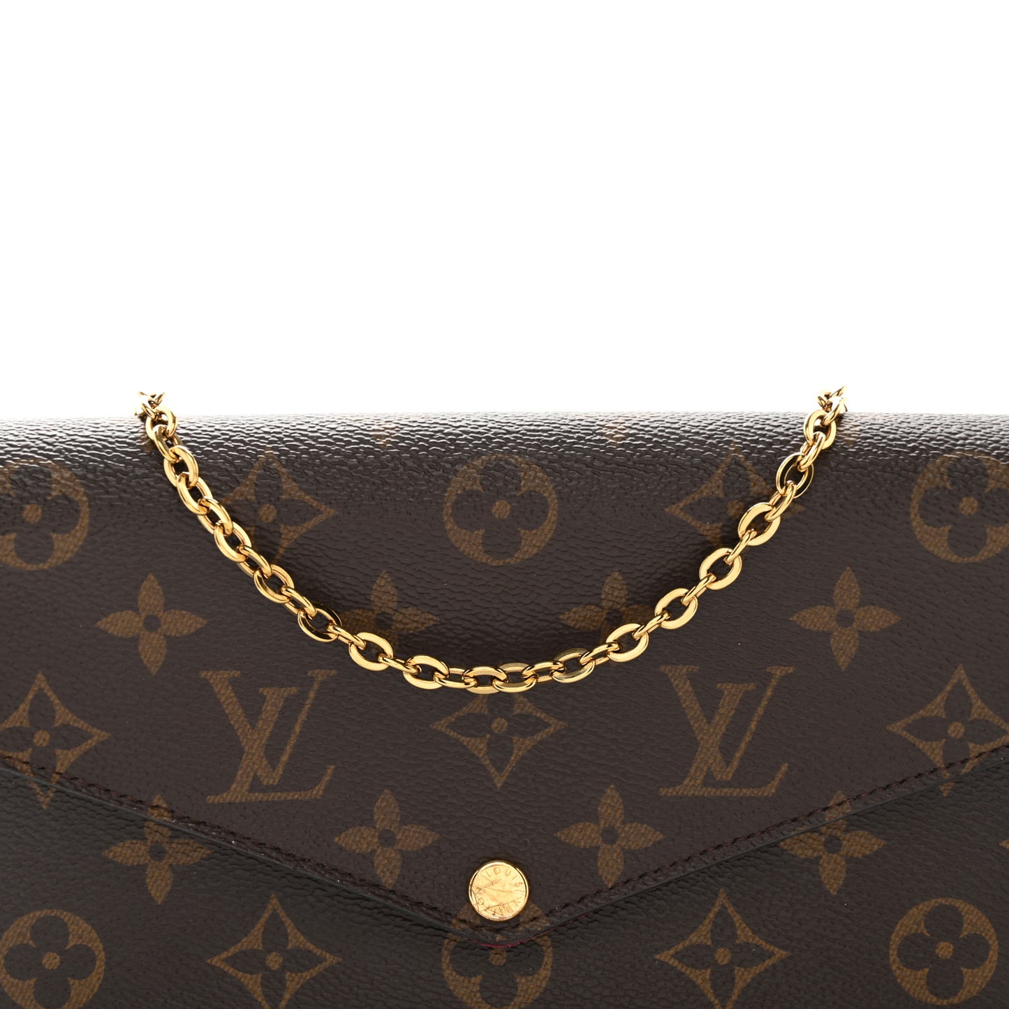 Monogram Pochette Felicie Chain Wallet Fuchsia