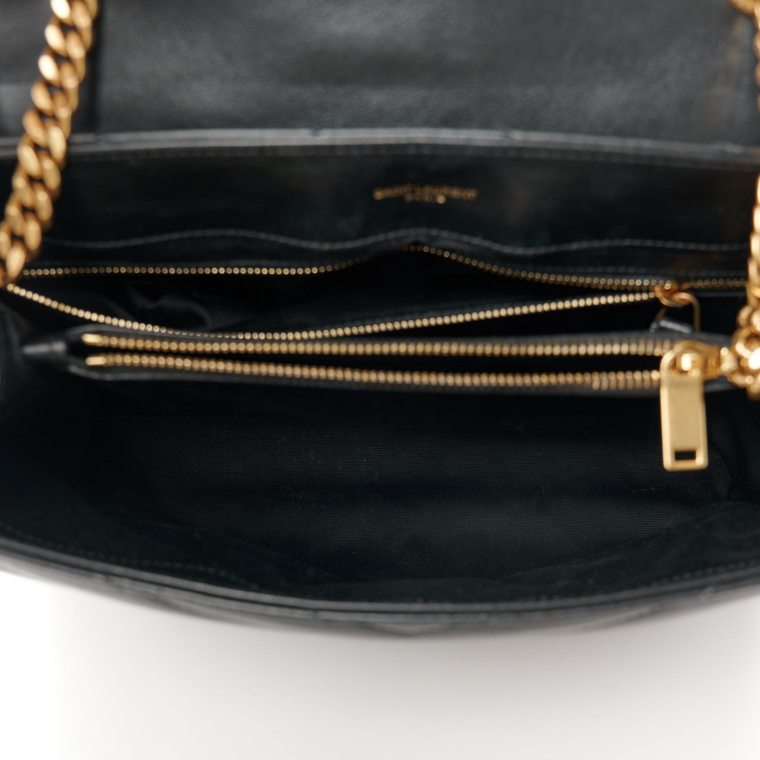 Saint Laurent Calfskin Y Quilted Monogram Medium Loulou Chain Satchel Black 5 of 11