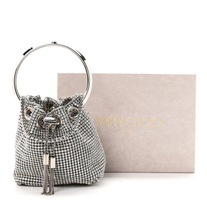 Jimmy Choo Satin Crystal Embellished Micro Bon Bon Bag Silver 11 of 11