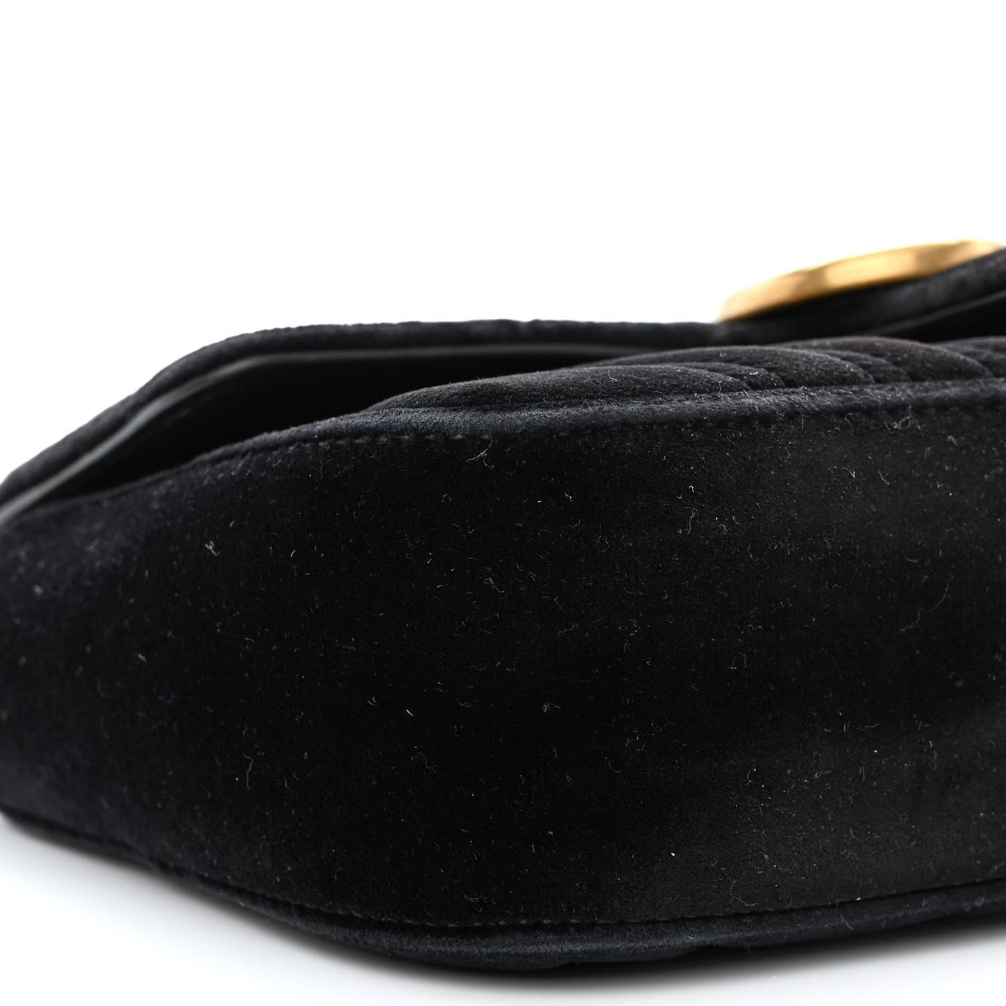 Velvet Matelasse Mini GG Marmont Shoulder Bag Black