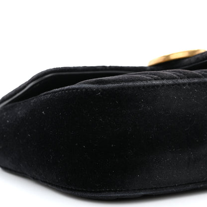 Gucci Velvet Matelasse Mini GG Marmont Shoulder Bag Black 11 of 13