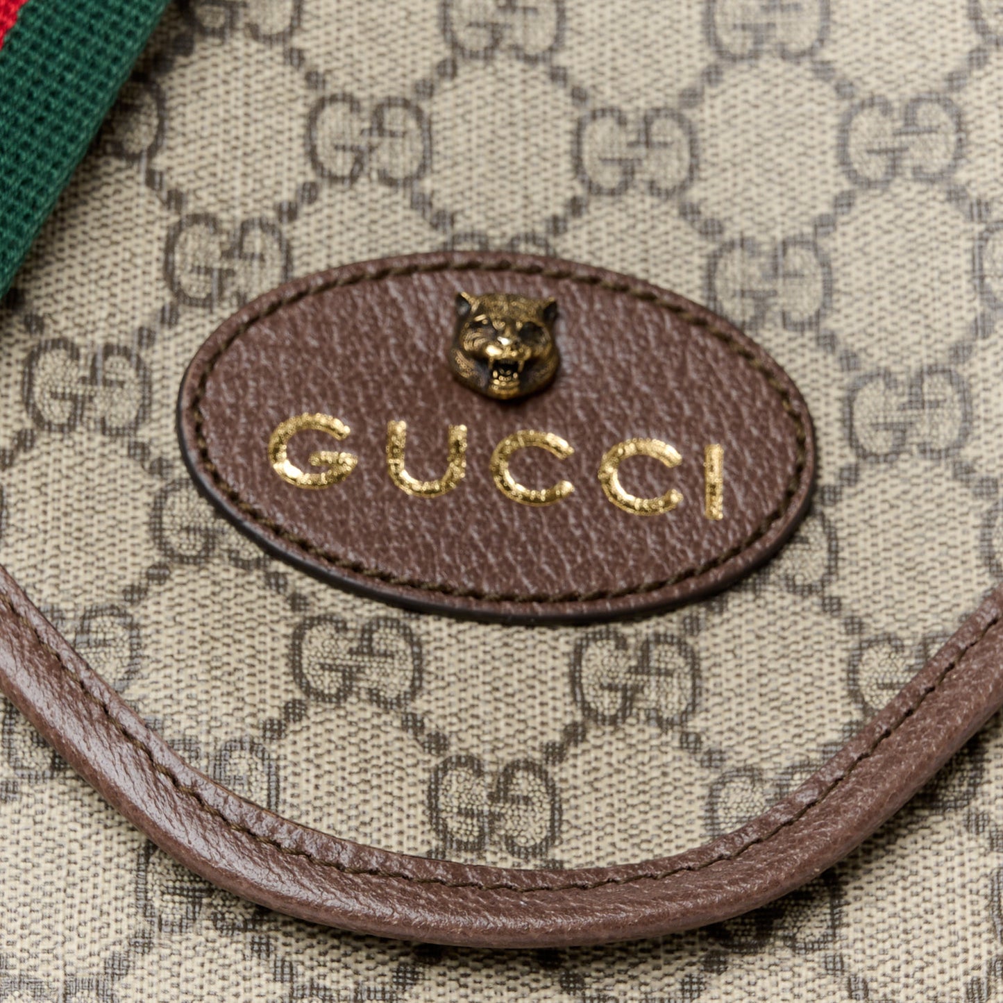 GG Supreme Monogram Web Medium Neo Vintage Flap Messenger Bag Beige New Acero