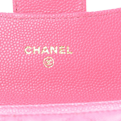 Chanel Caviar Quilted Flap Card Holder Pink 6 of 9