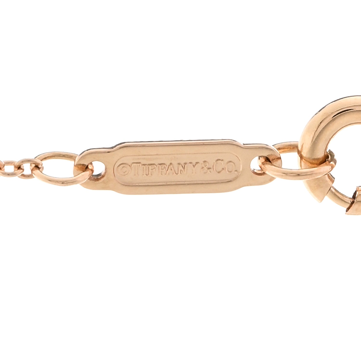 Tiffany 18K Rose Gold Platinum Diamond Schlumberger Lynn Pendant Necklace 4 of 5