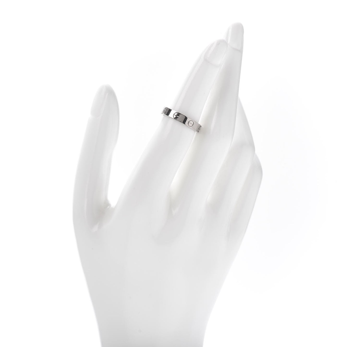 18K White Gold 3.5mm LOVE Wedding Band Ring 50 5.25