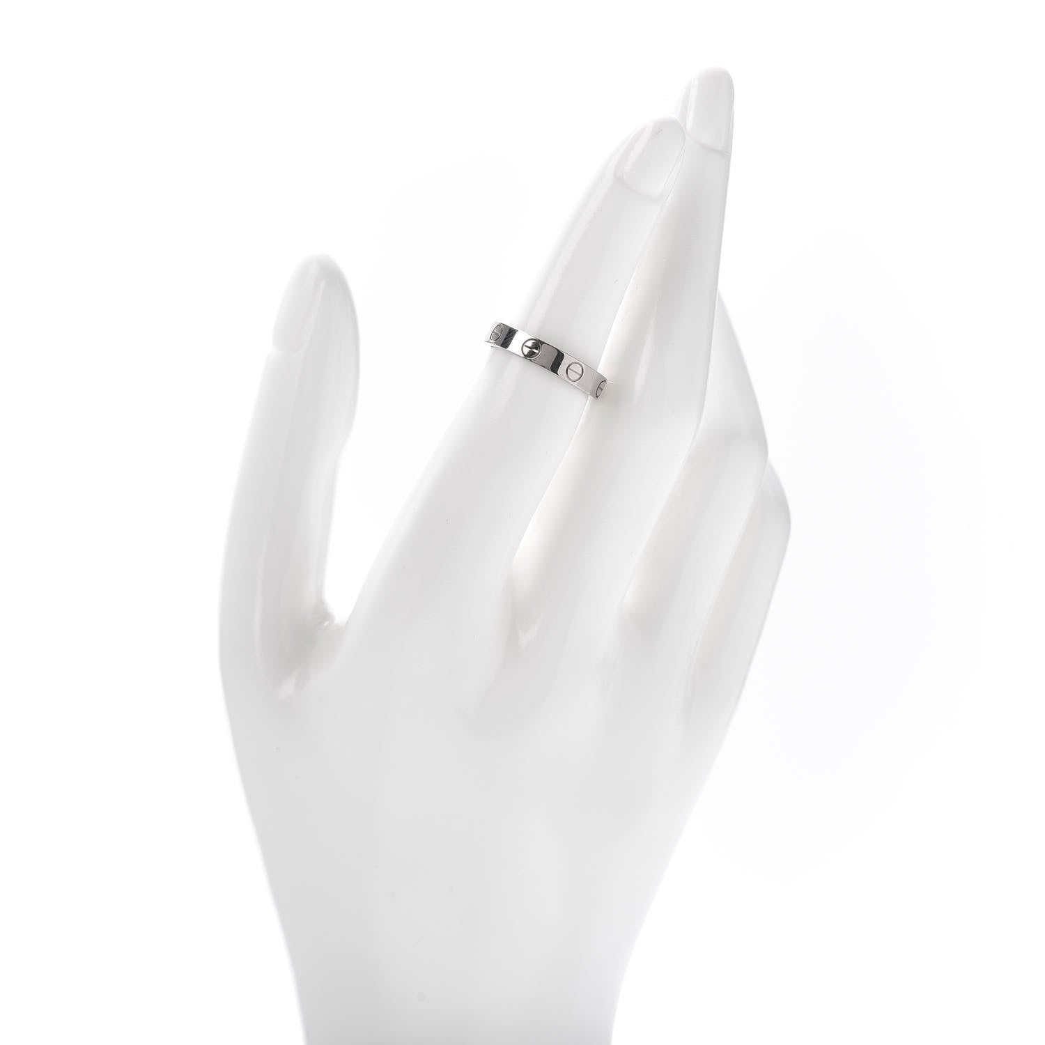 Cartier 18K White Gold 3.5mm LOVE Wedding Band Ring 50 5.25 2 of 4