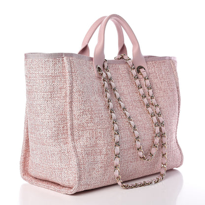 Chanel Straw Lurex Large Deauville Tote Pink 3 of 10