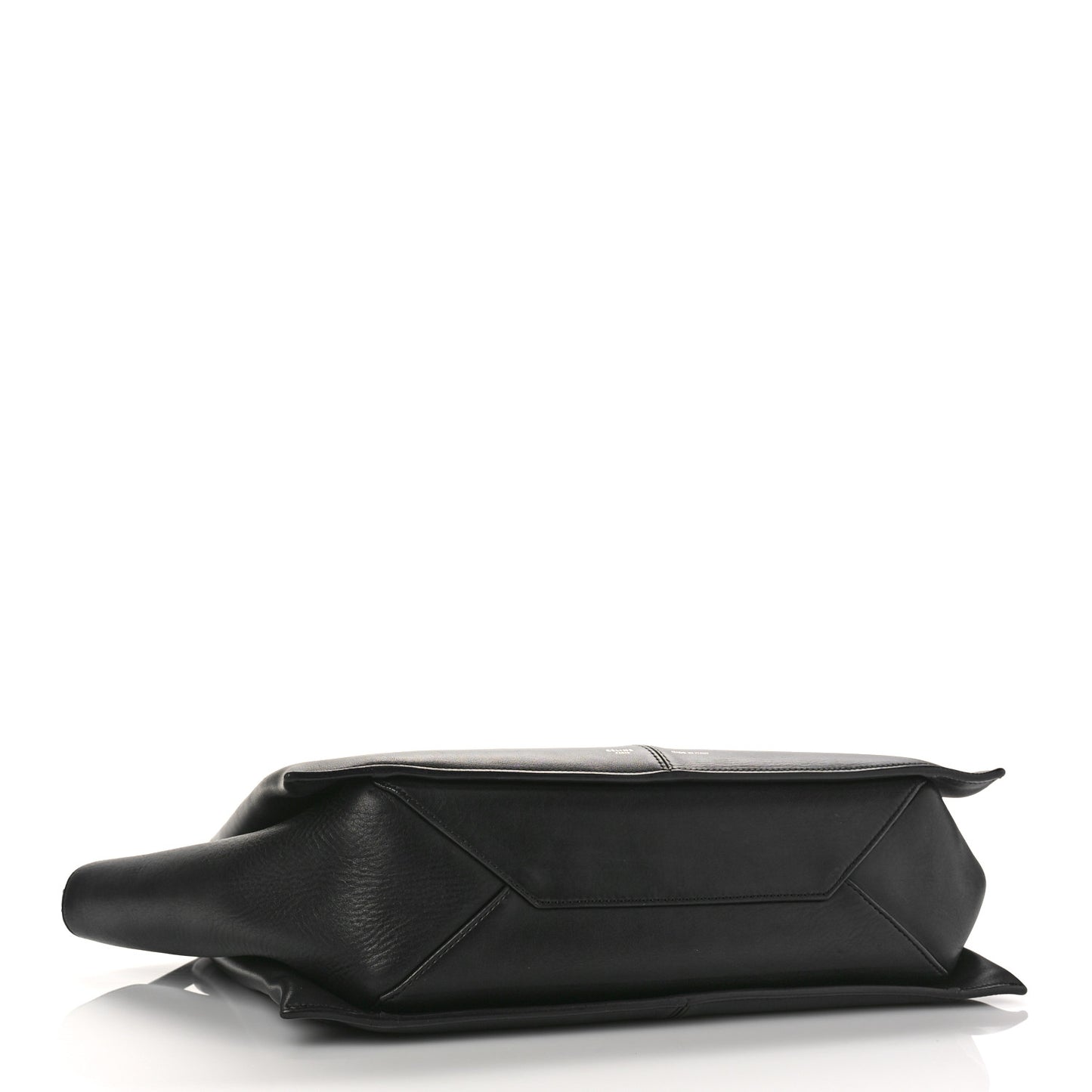 Supple Natural Calfskin Medium Tri-Fold Bag Black