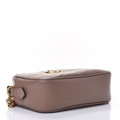 Gucci Calfskin Matelasse Mini GG Marmont Chain Shoulder Bag Porcelain Rose 3 of 4