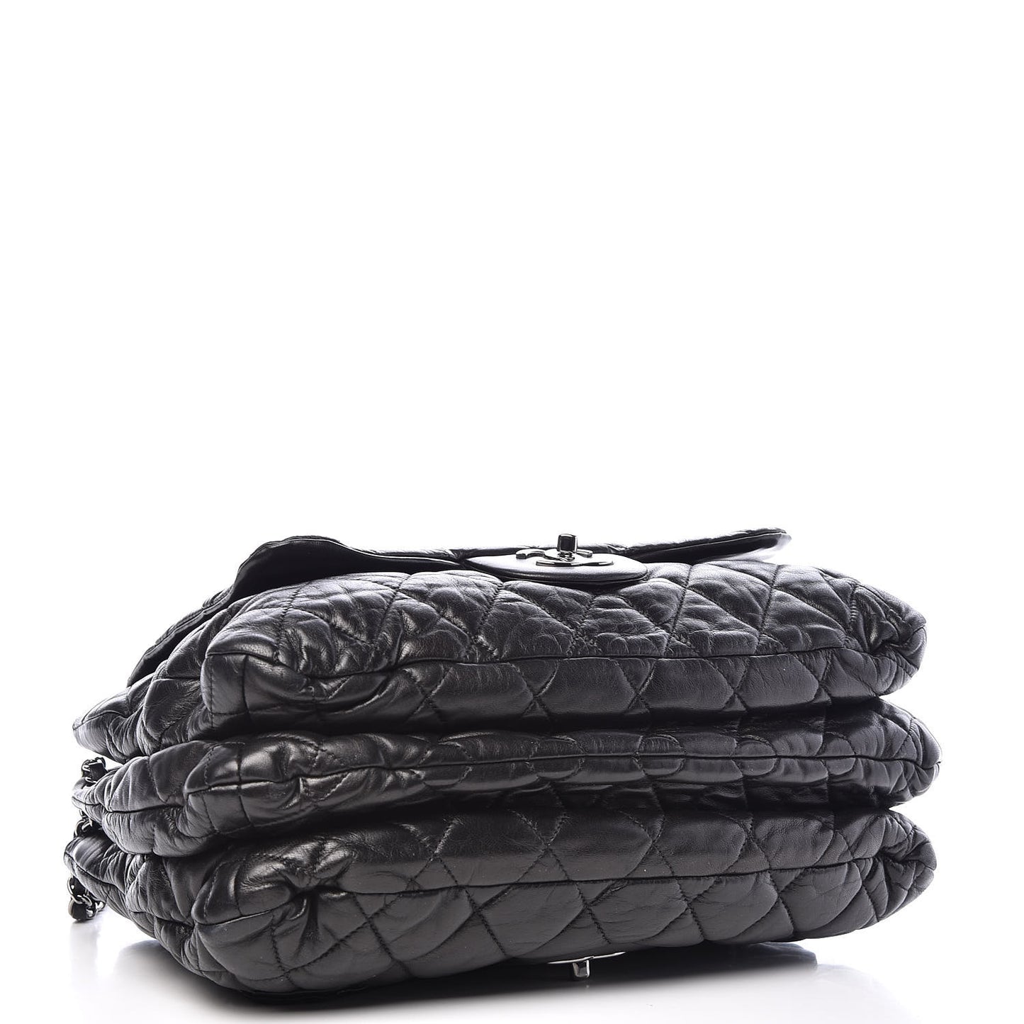 Lambskin Quilted 3 Maxi Flap Bag Black